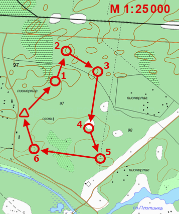 Карта дистанциии похода-кросса