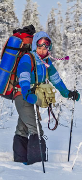 Фотографиня в лыжном походе по Карелии